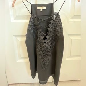 WAYF embroidered detail lace up top - never worn.